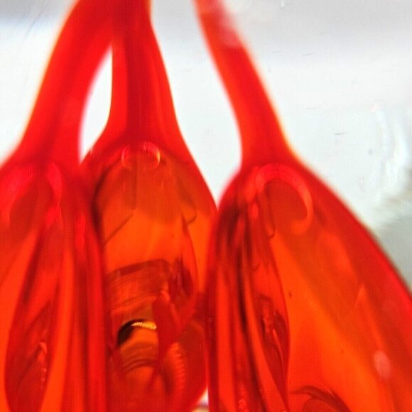 Paperweight Dancing Flamingo Sommerso Art Glass 9"x6" Clear and Red 8 lb - Picture 11 of 16